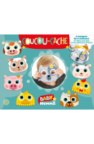 Baby hemma - coucou-cache - 4 masques de 8 animaux et 4 decors pour jouer avec les animaux de la fer