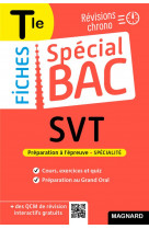Fiches special bac : svt  -  terminale bac 2022  -  tout le programme en 59 fiches, cours ultra-visuel, schemas-bilans, exercices, quiz et grand oral