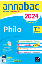 Annales du bac annabac 2024 philo tle generale - sujets corriges nouveau bac