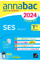 Annales du bac annabac 2024 ses tle generale (specialite) - sujets corriges nouveau bac