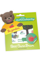 Petit ours brun : mes autocollants  -  le jardin