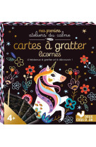 Cartes a gratter licornes - mini-boite avec acccessoires