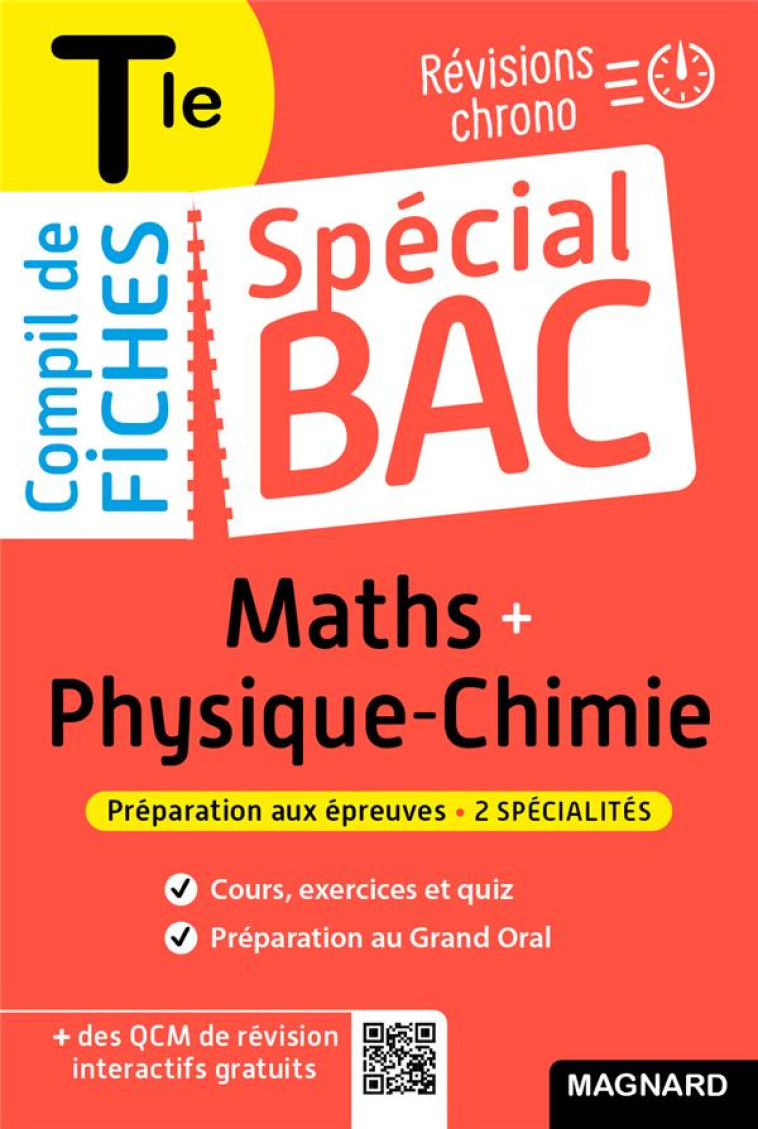 SPECIAL BAC : COMPIL DE FICHES  -  MATHS-PHYSIQUE-CHIMIE  -  TERMINALE BAC 2022  -  TOUT LE PROGRAMME DES 2 SPECIALITES - PUNTA/MARIAUD - MAGNARD