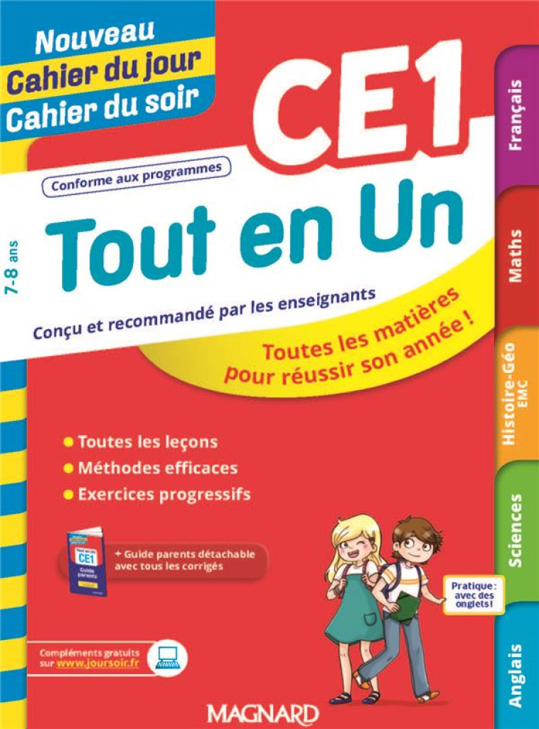 NOUVEAU CAHIER DU JOUR / CAHIER DU SOIR : TOUT EN UN  -  CE1 - SEMENADISSE/NASROUNE - MAGNARD