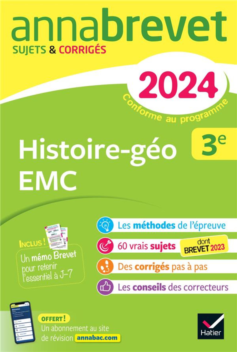 ANNABREVET : HISTOIRE-GEOGRAPHIE, EMC  -  3E  -  SUJETS ET CORRIGES - CLAVEL/LECAILLON - DIDIER