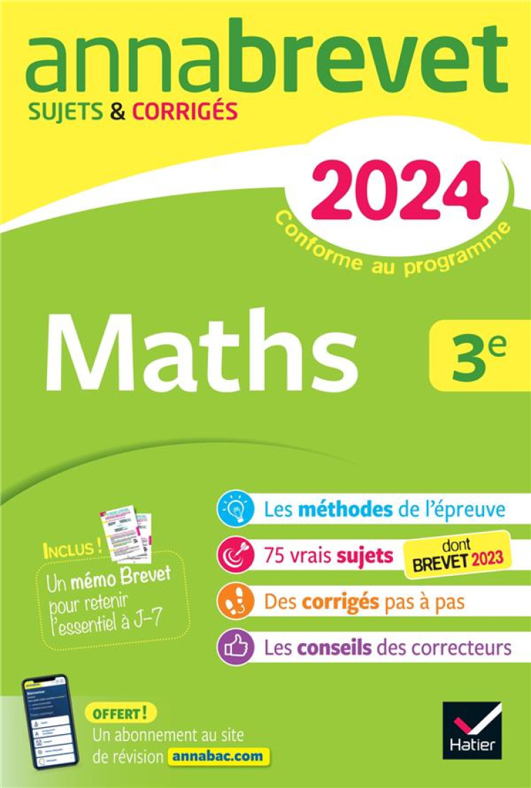 ANNABREVET : MATHS  -  3E  -  SUJETS ET CORRIGES - DEMEILLERS/MICHAUD - DIDIER