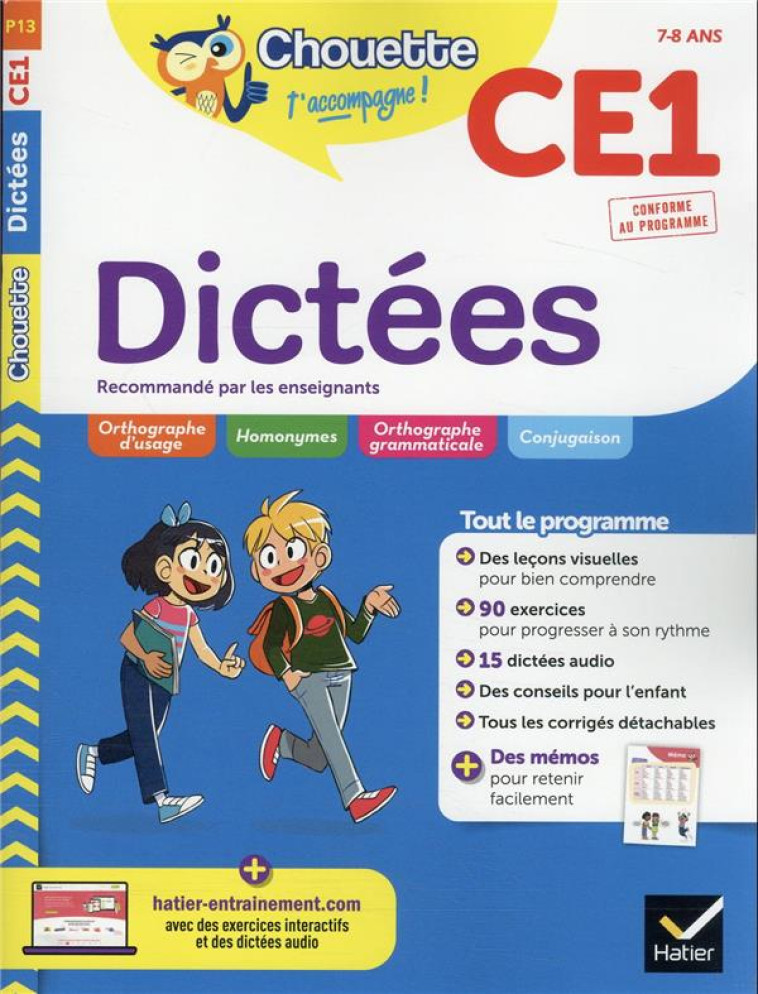 CHOUETTE ENTRAINEMENT T.P13 : DICTEES  -  CE1 - MARIENVAL/RODES - HATIER SCOLAIRE