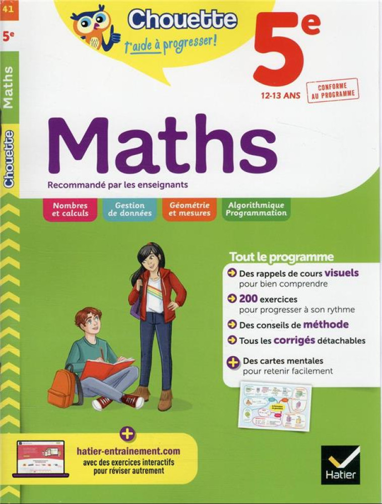 CHOUETTE ENTRAINEMENT TOME 41 : MATHS  -  5E - BONNEFOND/DAVIAUD - HATIER SCOLAIRE