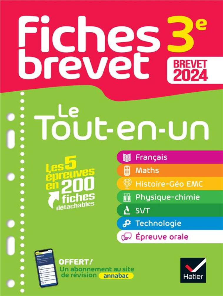 FICHES BREVET : TOUTES LES MATIERES  -  3E  -  LE TOUT-EN-UN (EDITION 2024) - AUSSOURD/DEMEILLERS - HATIER SCOLAIRE