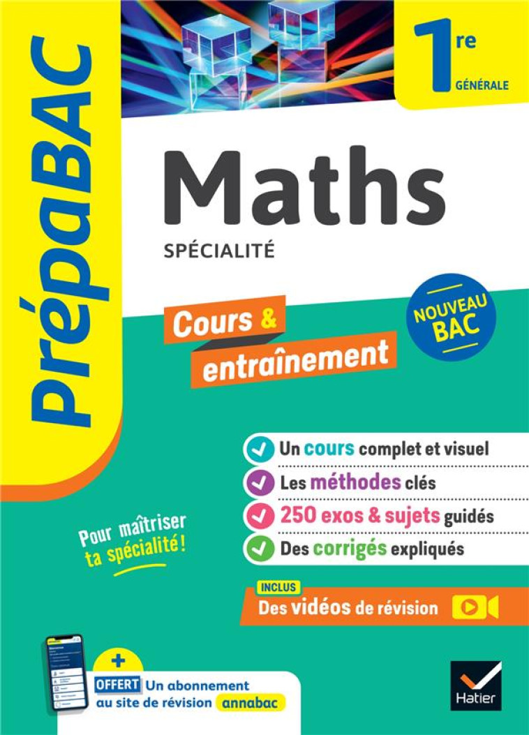 PREPABAC COURS et ENTRAINEMENT : MATHS, SPECIALITE  -  1RE GENERALE - ABADIE/MEYER/SALMON - HATIER SCOLAIRE