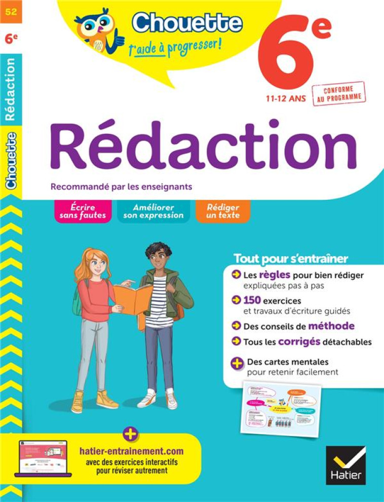 CHOUETTE ENTRAINEMENT TOME 52 : REDACTION  -  6E - CHEKROUN/NEUMANN - HATIER SCOLAIRE