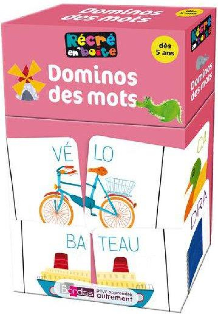 RECRE EN BOITE : DOMINOS DES MOTS  -  A PARTIR DE 5 ANS - COLLECTIF - Bordas