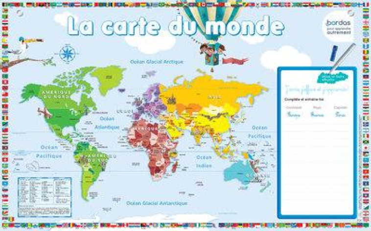 LES POSTERS EFFACABLES : LA CARTE DU MONDE - FRANCESCON NICOLAS - NC