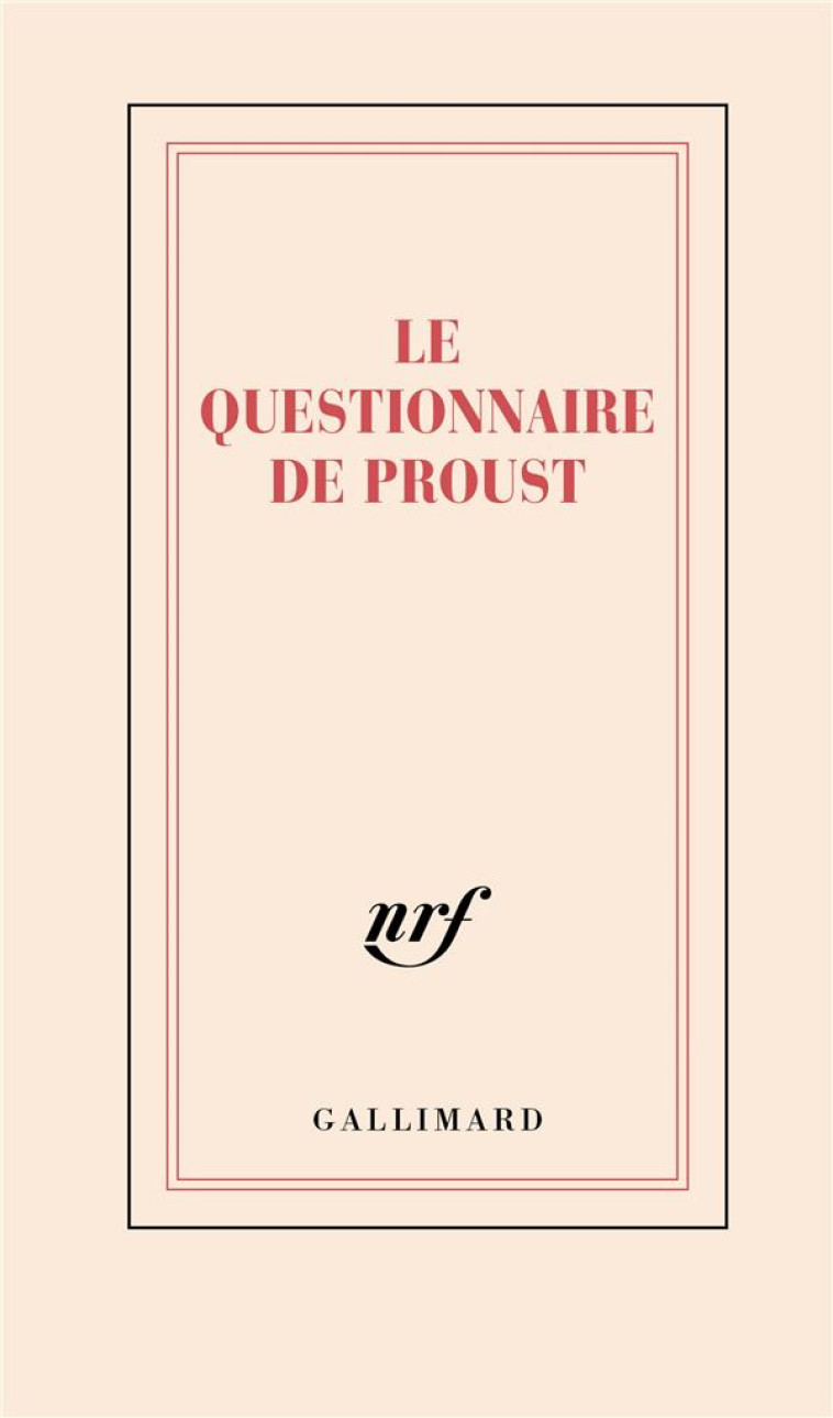 LE QUESTIONNAIRE PROUST : CARNET - COLLECTIF - NC