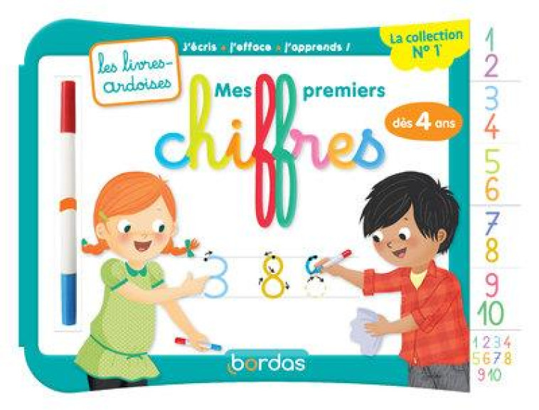 LES LIVRES-ARDOISES : MES PREMIERS CHIFFRES  -  A PARTIR DE 4 ANS (EDITION 2017) - HUDRISIER/LUTHRINGER - Bordas