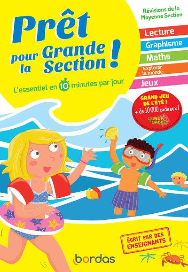 PRET POUR LA GRANDE SECTION ! L'ESSENTIEL EN 10 MINUTES PAR JOUR - COLLECTIF - BORDAS