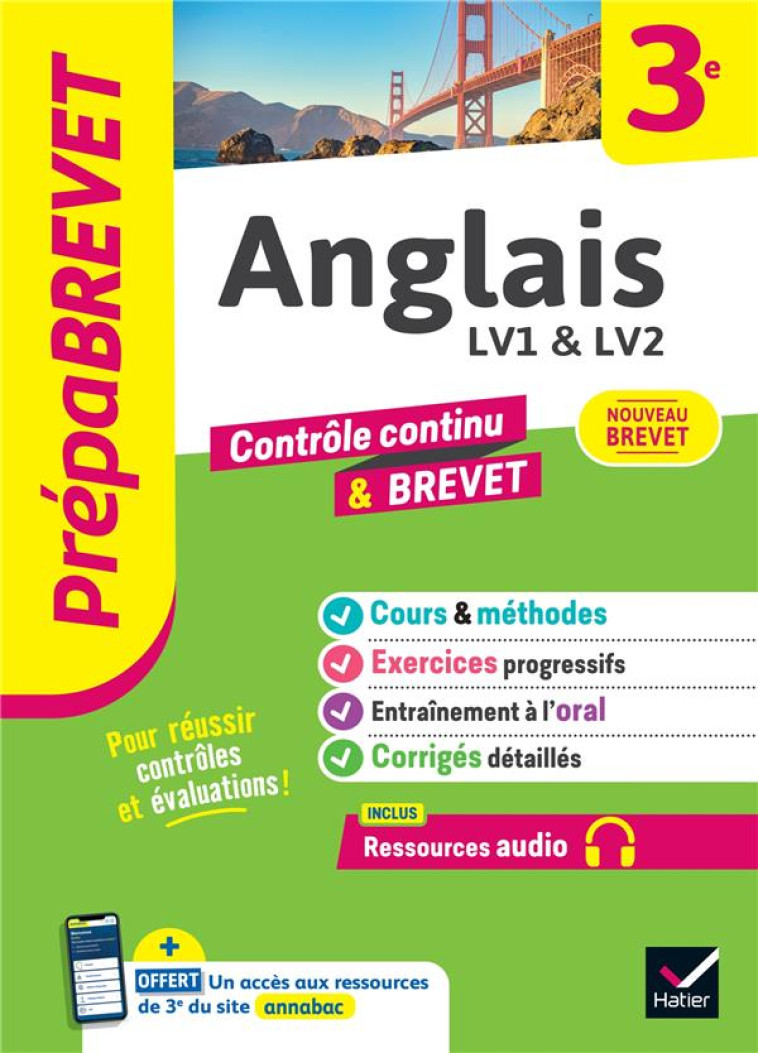 PREPABREVET ANGLAIS 3E - NOUVEAU BREVET 2025 - COURS, METHODES #038; ENTRAINEMENT - BIGNAUX/ROTGE - HATIER SCOLAIRE