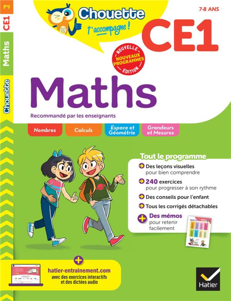 CHOUETTE - MATHS CE1 - CAHIER D'ENTRAINEMENT RECOMMANDE PAR LES ENSEIGNANTS - DOMERGUE/DOMINGIE - HATIER SCOLAIRE