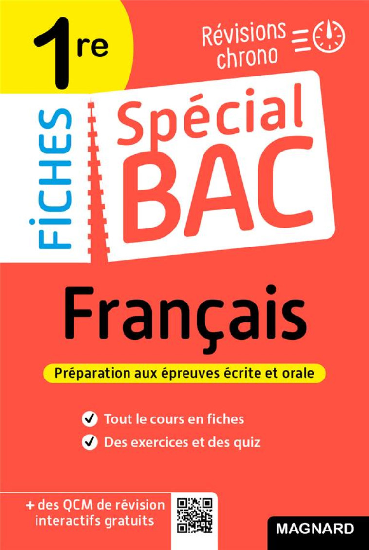 FICHES SPECIAL BAC : FRANCAIS  -  1RE BAC 2022  -  TOUT LE PROGRAMME EN 53 FICHES, MEMOS, SCHEMAS-BILANS, EXERCICES ET QCM - COLY SYLVIE - MAGNARD