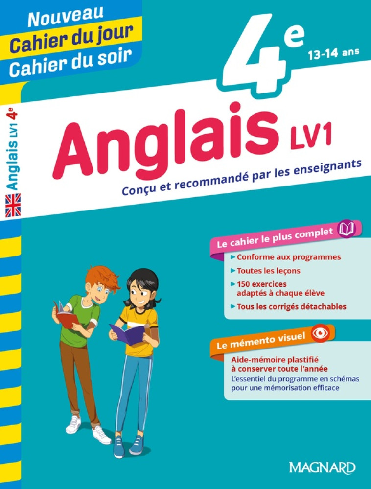 CAHIER DU JOUR / CAHIER DU SOIR  : ANGLAIS  -  4E  -  LV2 - DE VANNOISE/CUREAU - MAGNARD