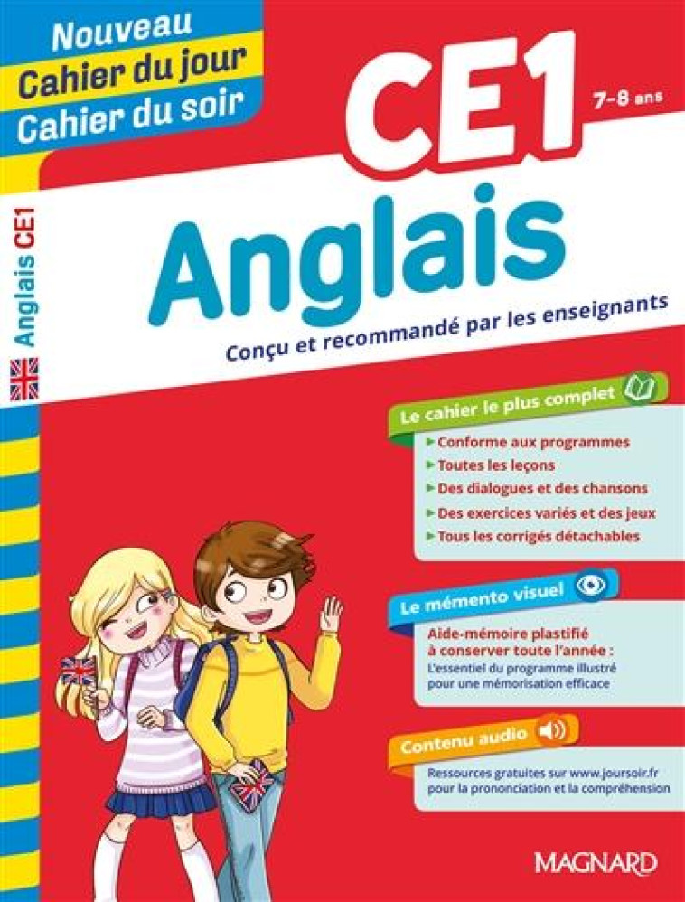 CAHIER DU JOUR / CAHIER DU SOIR  : ANGLAIS  -  CE1 - BELLONE/BERGE - MAGNARD