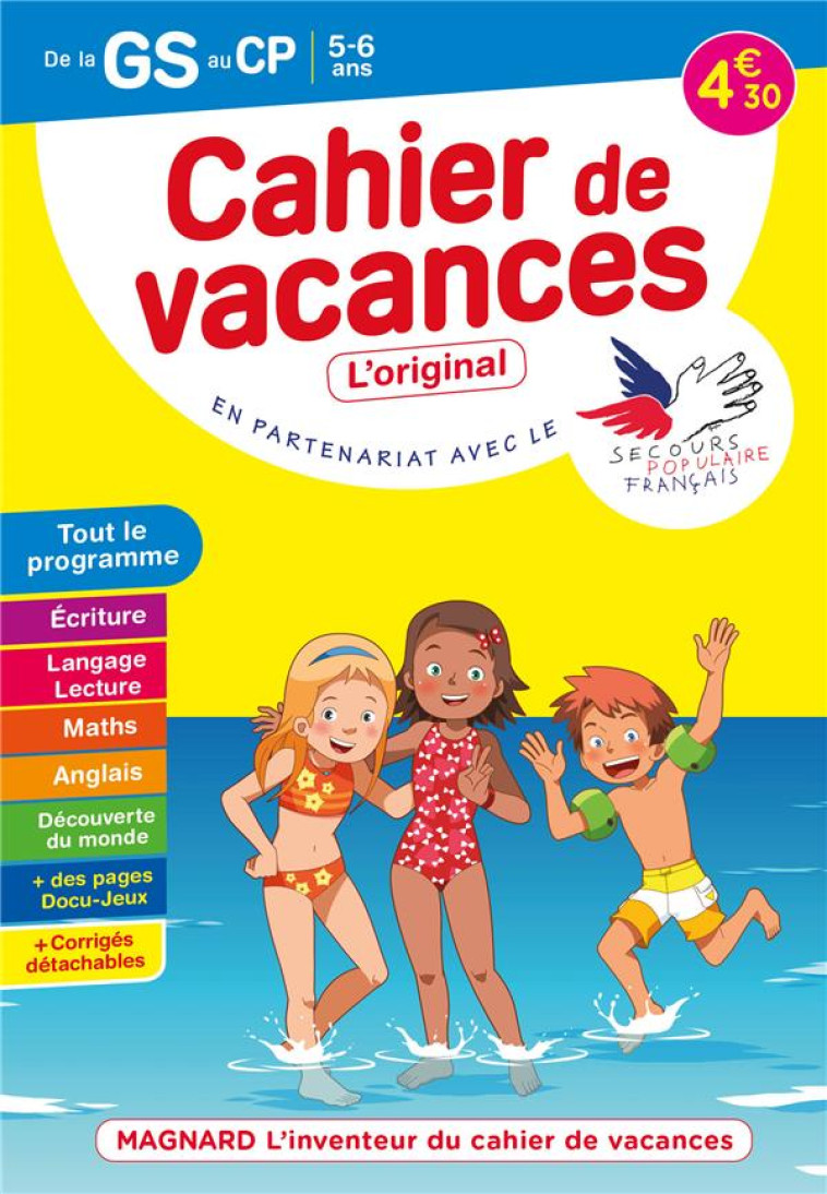 CAHIER DE VACANCES 2022, DE LA GS VERS LE CP 5-6 ANS - MAGNARD, LINVENTEUR DU CAHIER DE VACANCES - SEMENADISSE/NASROUNE - MAGNARD