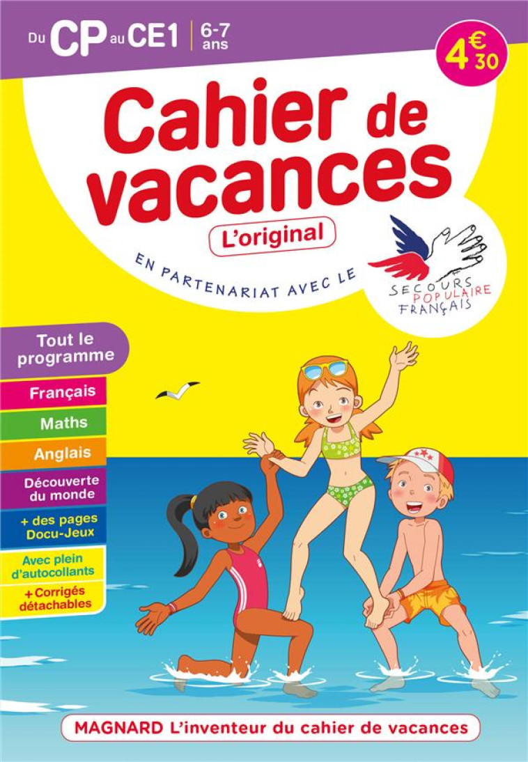 CAHIER DE VACANCES 2022, DU CP VERS LE CE1 6-7 ANS - MAGNARD, LINVENTEUR DU CAHIER DE VACANCES - WORMSER/SEMENADISSE - MAGNARD