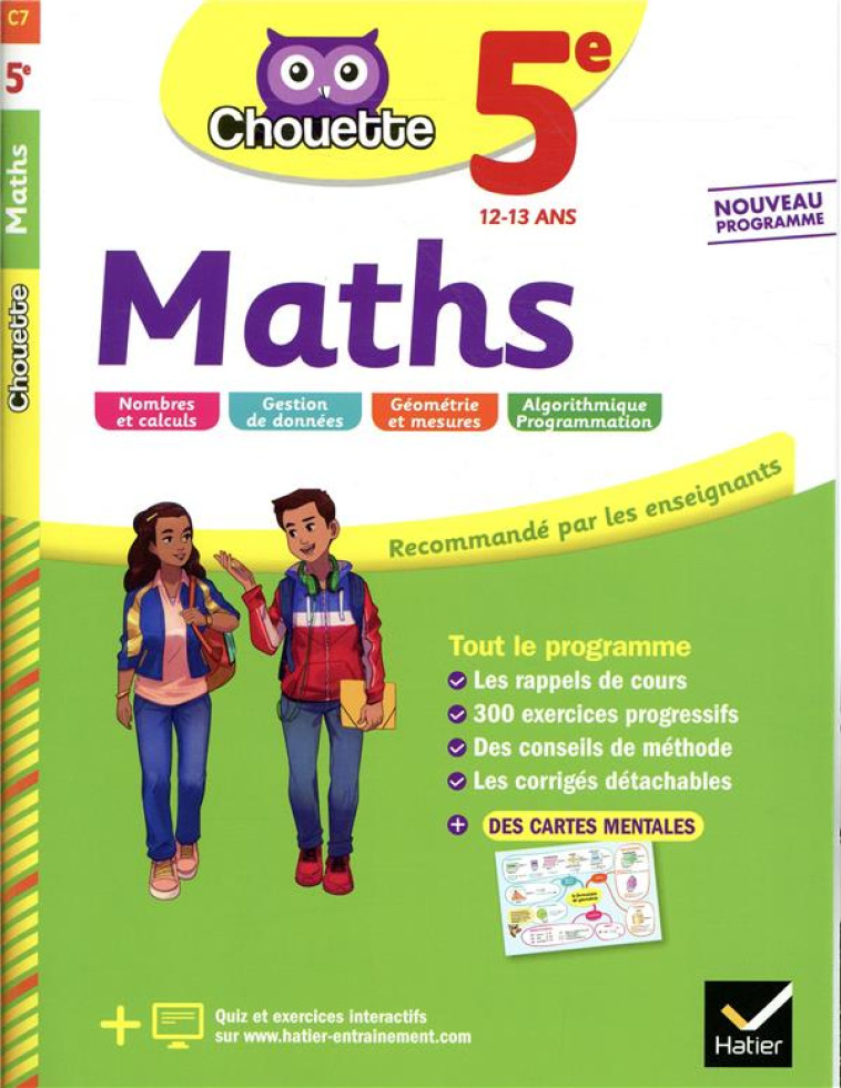 CHOUETTE ENTRAINEMENT TOME 7 : MATHS  -  5E  -  CAHIER D'ENTRAINEMENT ET DE REVISION - BONNEFOND/DAVIAUD - HATIER SCOLAIRE