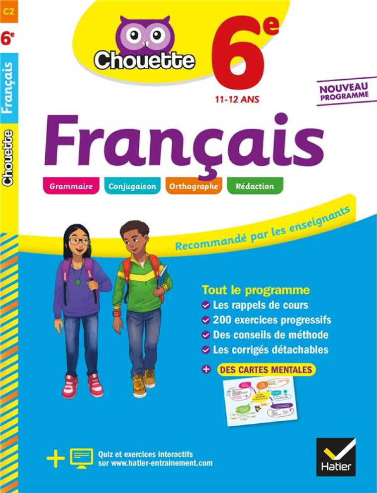 CHOUETTE ENTRAINEMENT TOME 2 : FRANCAIS  -  6E  -  CAHIER D'ENTRAINEMENT ET DE REVISION - GIRARD/MARQUETTY - HATIER SCOLAIRE