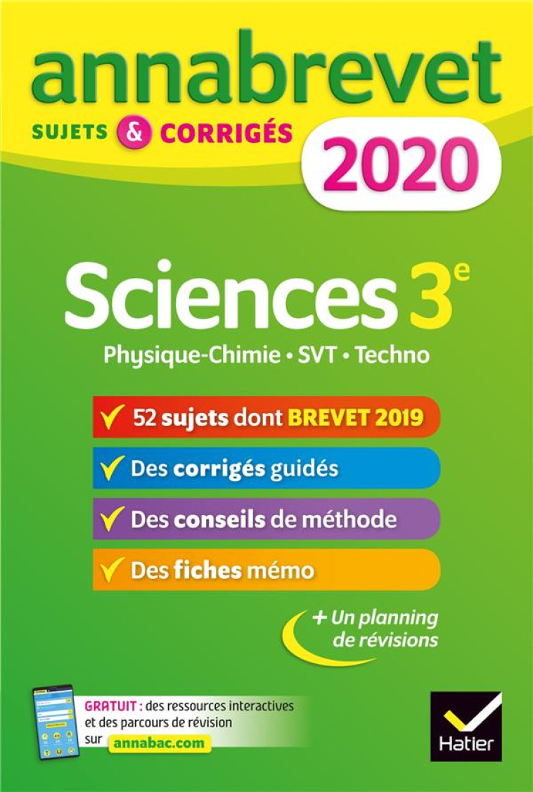 ANNABREVET : SCIENCES (EDITION 2020) - JEANNIN/MADANI - HATIER SCOLAIRE