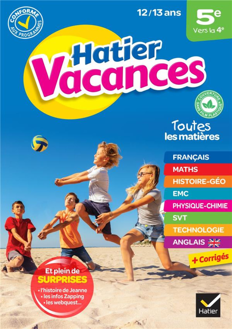 CAHIER DE VACANCES 2023 DE LA 5E VERS LA 4E - POUR REVISER SON ANNEE DANS TOUTES LES MATIERES - COLLECTIF - HATIER SCOLAIRE