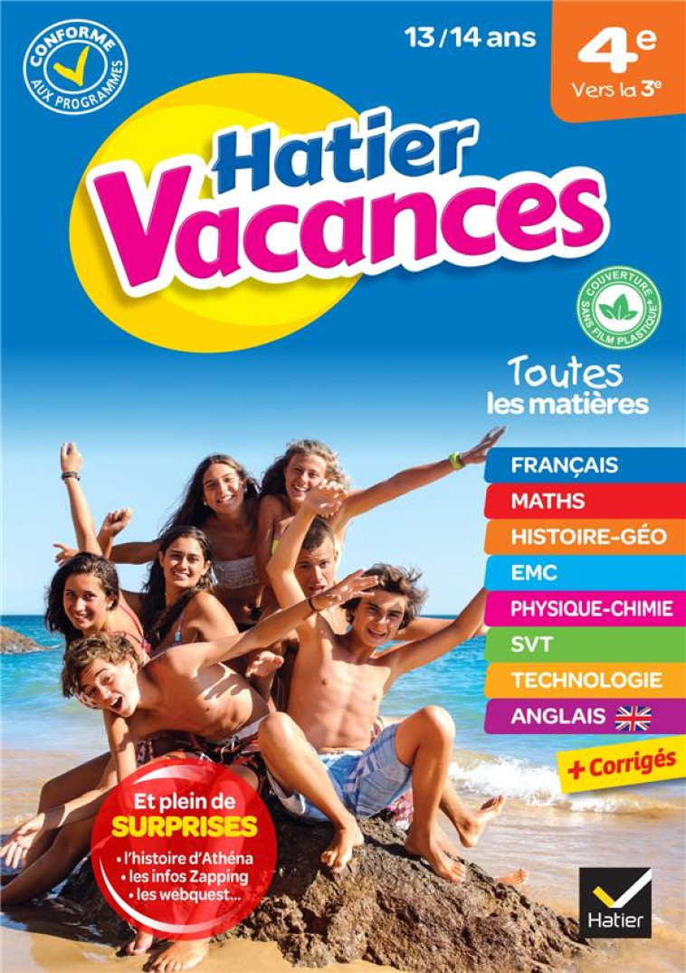 CAHIER DE VACANCES 2023 DE LA 4E VERS LA 3E - POUR REVISER SON ANNEE DANS TOUTES LES MATIERES - COLLECTIF - HATIER SCOLAIRE