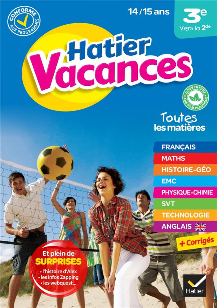 CAHIER DE VACANCES 2023 DE LA 3E VERS LA 2DE - POUR REVISER SON ANNEE DANS TOUTES LES MATIERES - COLLECTIF - HATIER SCOLAIRE