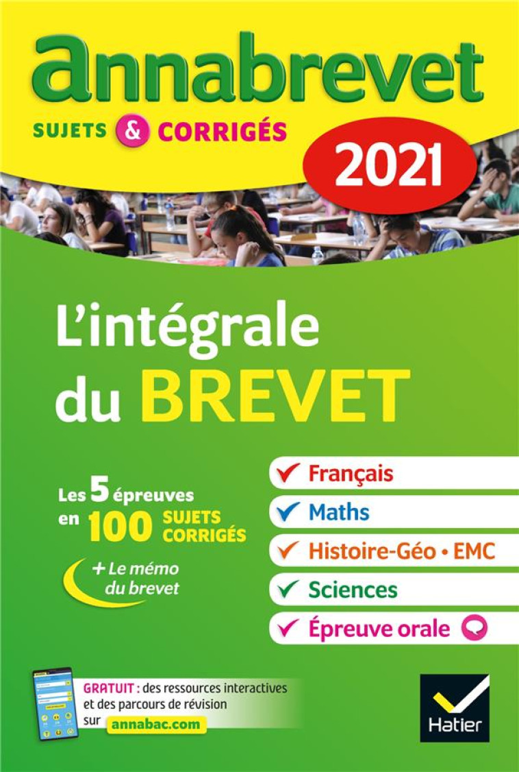 ANNABREVET SUJETS et CORRIGES (EDITION 2021) - COLLECTIF - HATIER SCOLAIRE