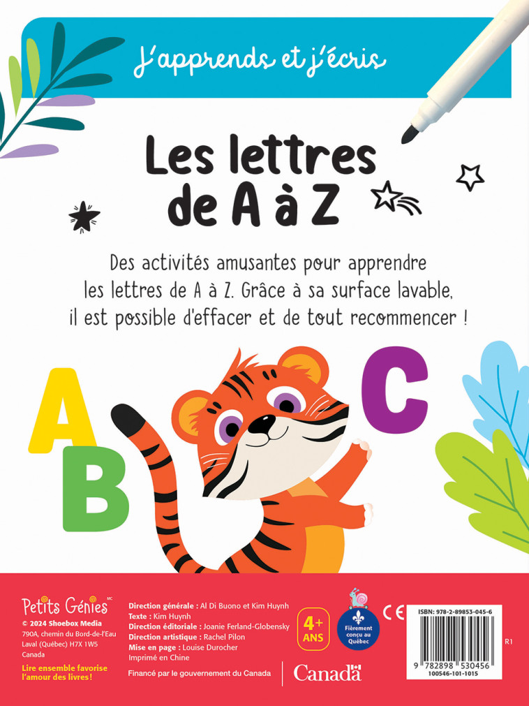 LES LETTRES DE A A Z - A B C - HUYNH KIM - PETITS GENIES