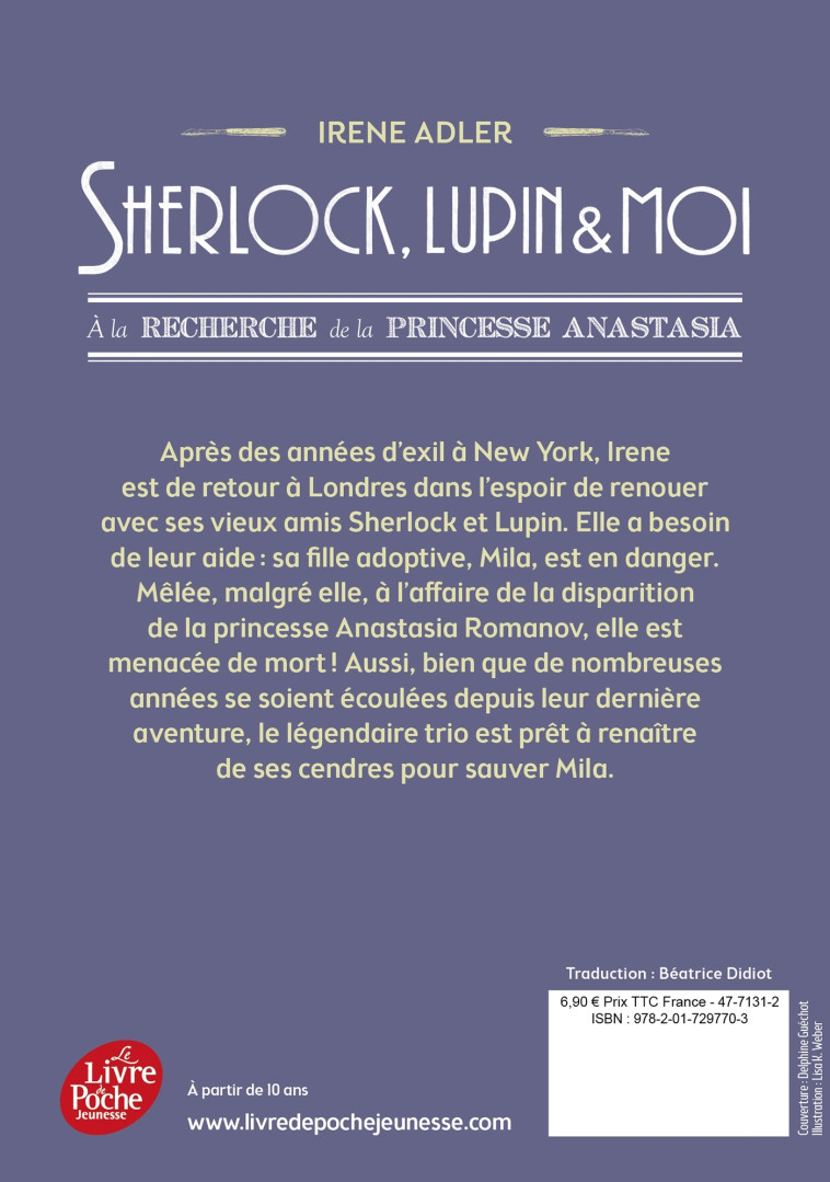 Sherlock, Lupin et moi - Tome 14 - Irène Adler - POCHE JEUNESSE